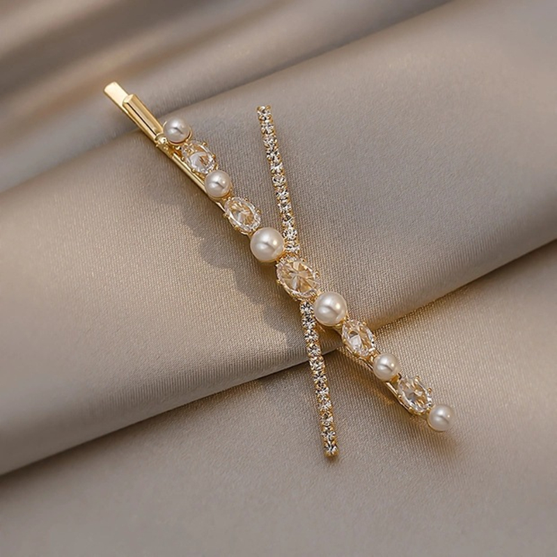 Bobby Pin Bulk - Rhinestones X Pearl Metal Hairclips Women