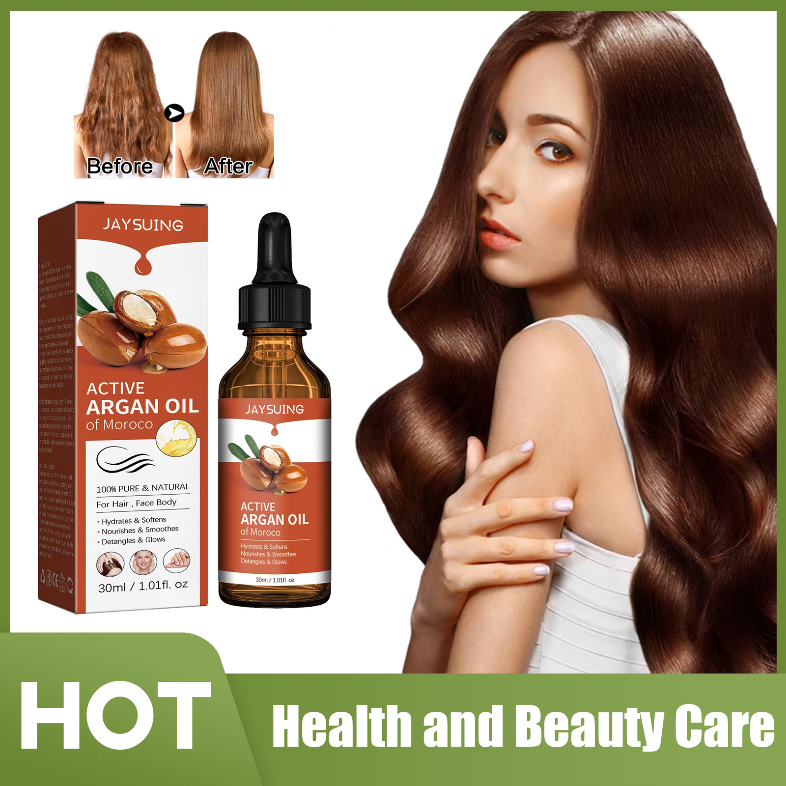 Hair Care Natural - Argan Oil for Hair Treatment Smoothing