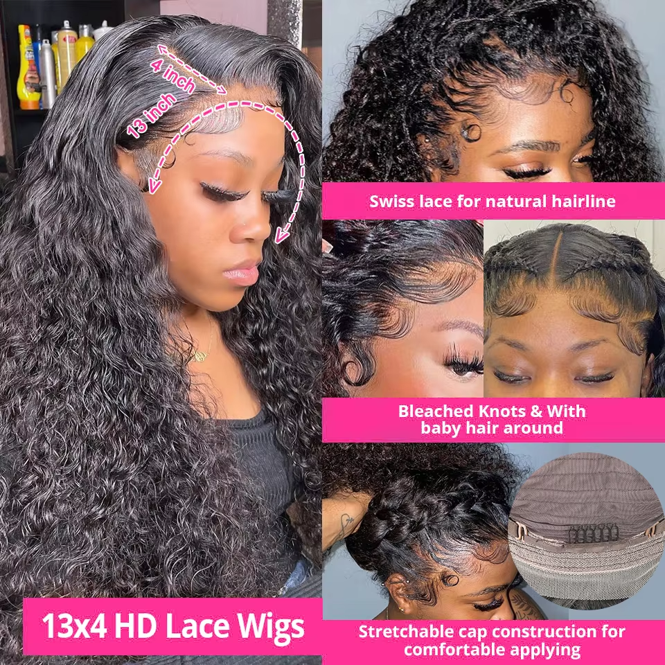 30 36 Inch Loose Deep Wave Hum - Lace Front Wig ulasan dan harga