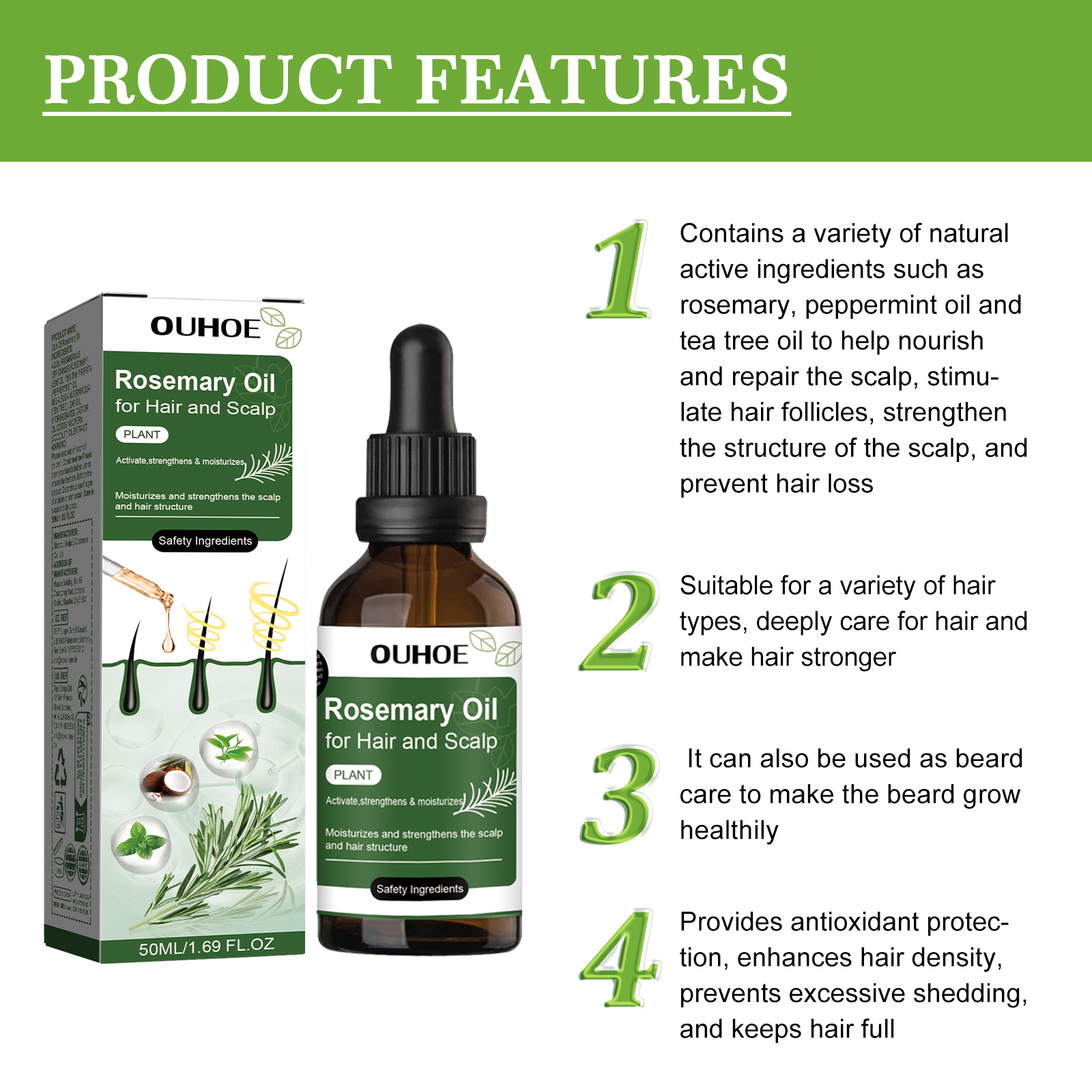 Rosemary Anti Hair Loss Oil No - Hair Care For Hair Loss ulasan dan harga