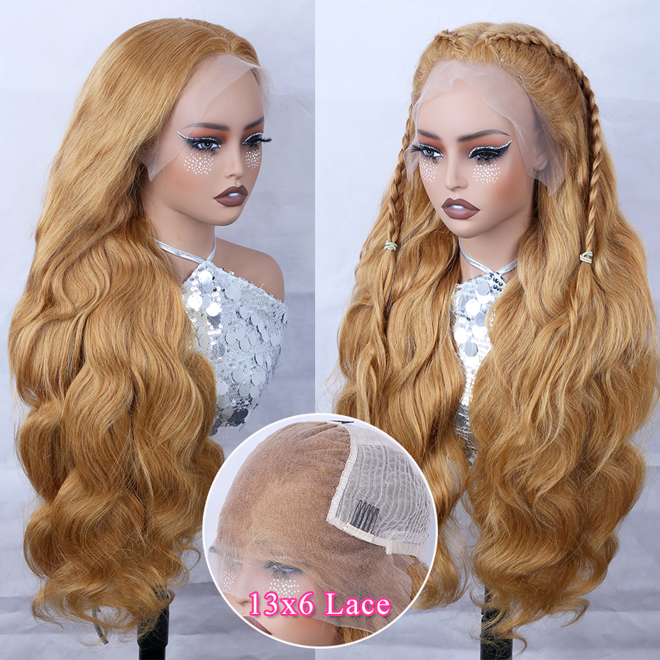 38 40 inch #27 Honey Blonde Co - Lace Front Wig ulasan dan harga