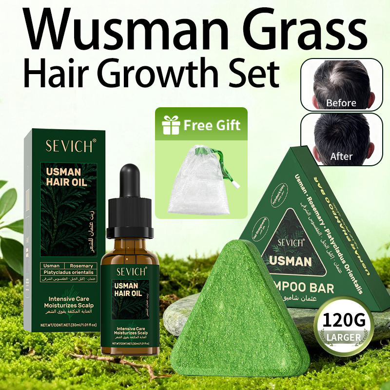 Natural Hair Growth Set Usman  - Hair Care Herbal ulasan dan harga