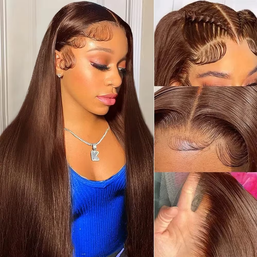 Chocolate Brown 13X6 Straight  - Lace Front Wig ulasan dan harga