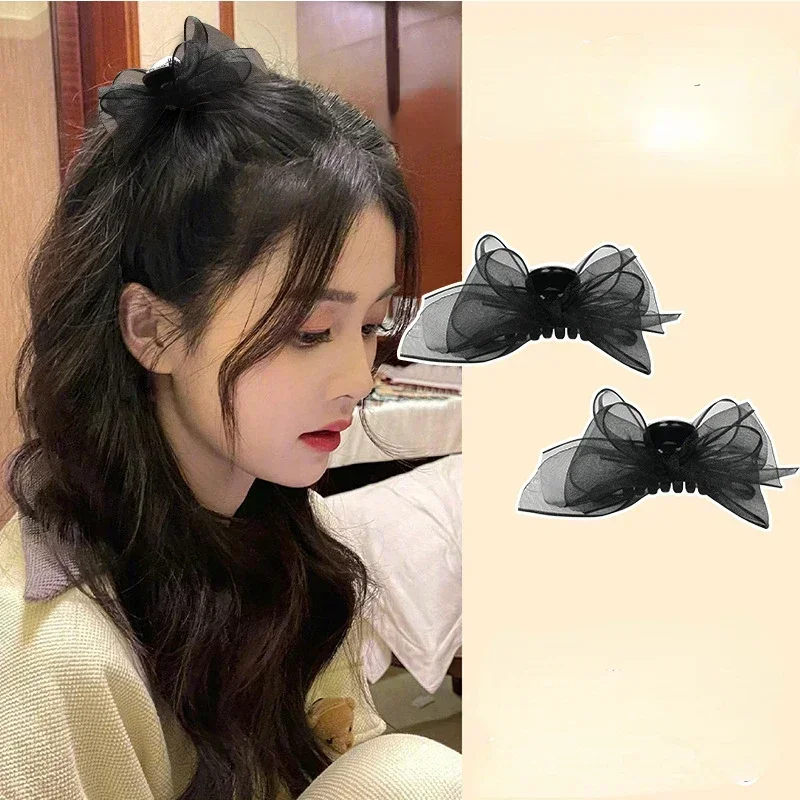 2pcs Black Matte Bowknot Mesh  - Bobby Pin Bulk ulasan dan harga
