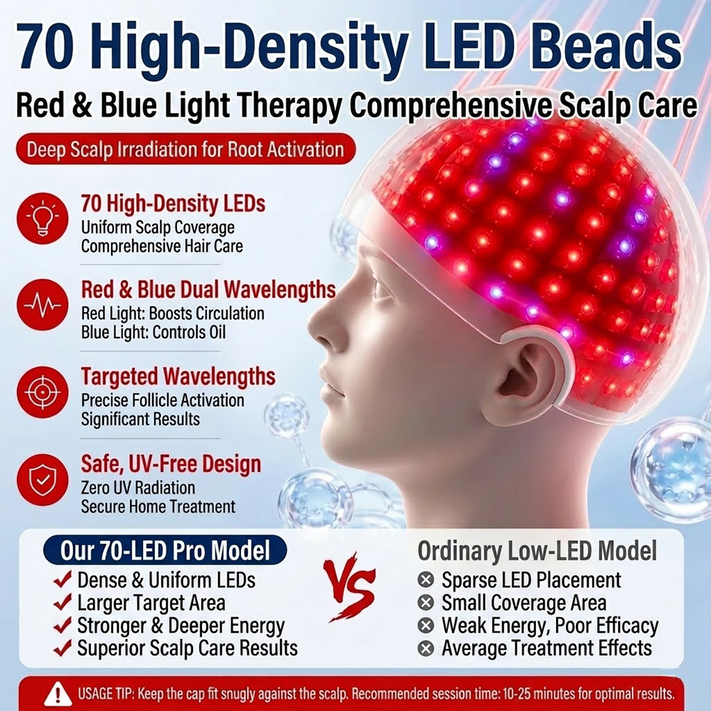 LED Hair Growth Cap Red Blue L - Hair Care Nutrition ulasan dan harga