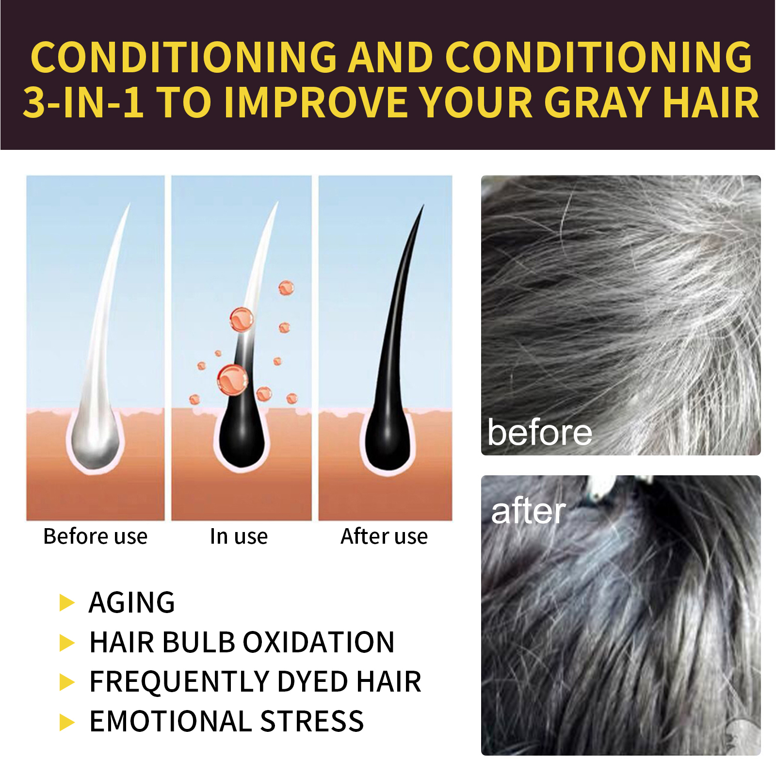 Black Hair Colouring Shampoo 3 - Hair Care Herbal ulasan dan harga