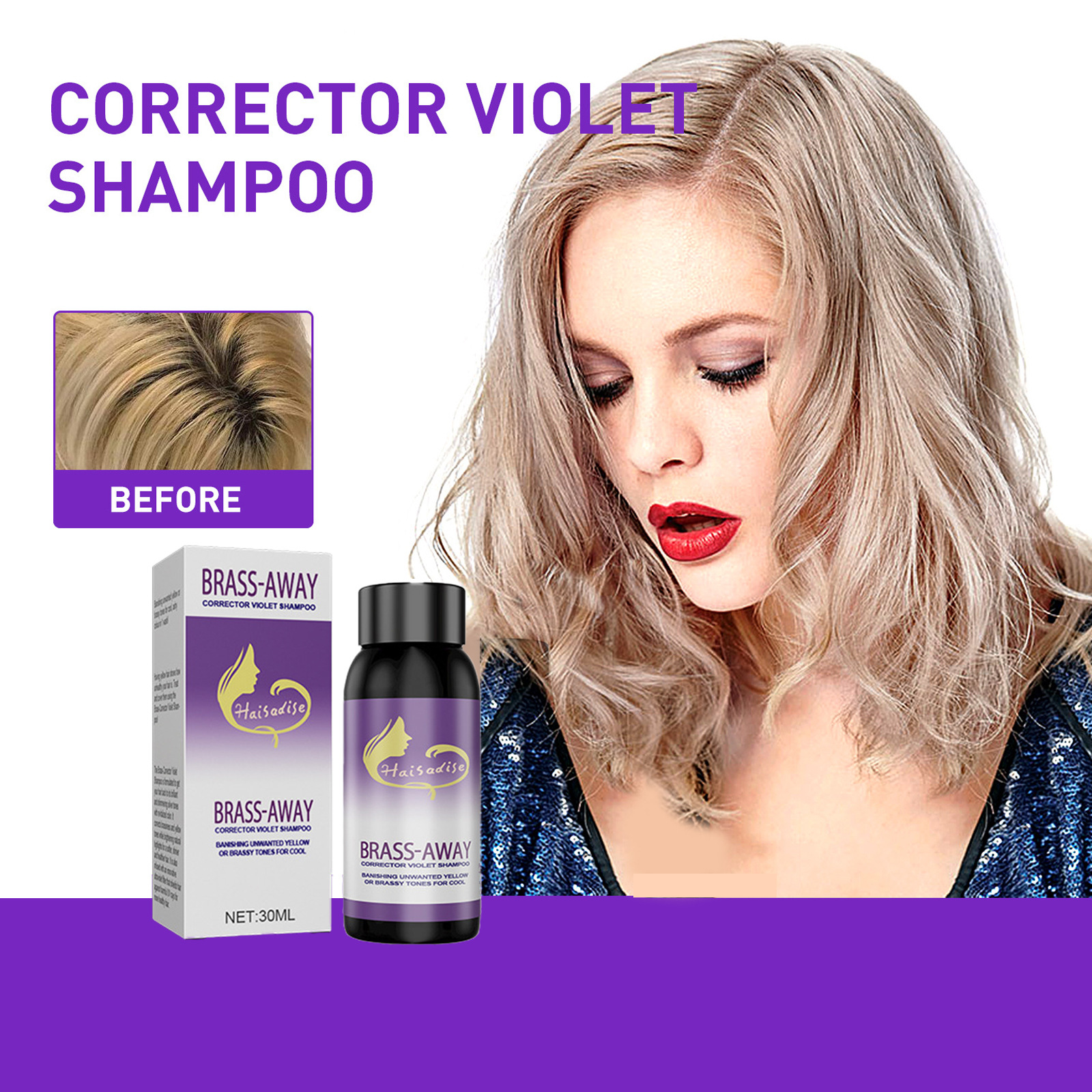EELHOE Purple Shampoo for Blon - Hair Care Natural ulasan dan harga