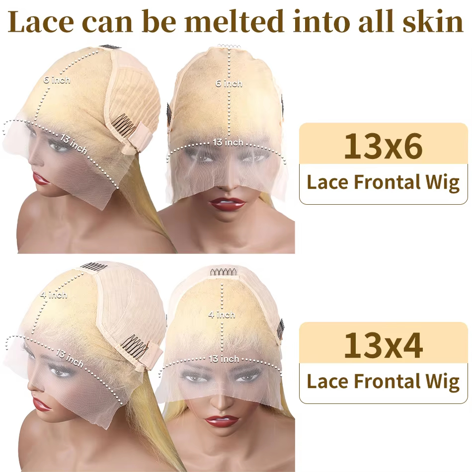 613 Blonde Human Hair Wig HD L - Lace Front Wig ulasan dan harga