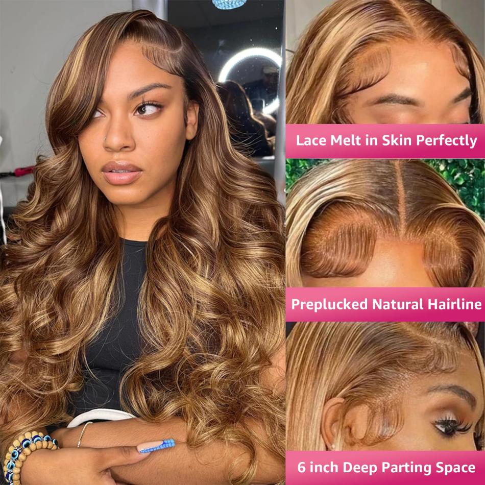250 Density Highlight Wigs Hum - Lace Front Wig ulasan dan harga