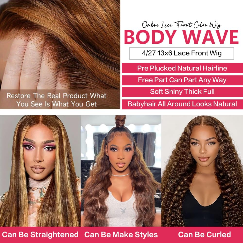 250 Density Highlight Wigs Hum - Lace Front Wig ulasan dan harga