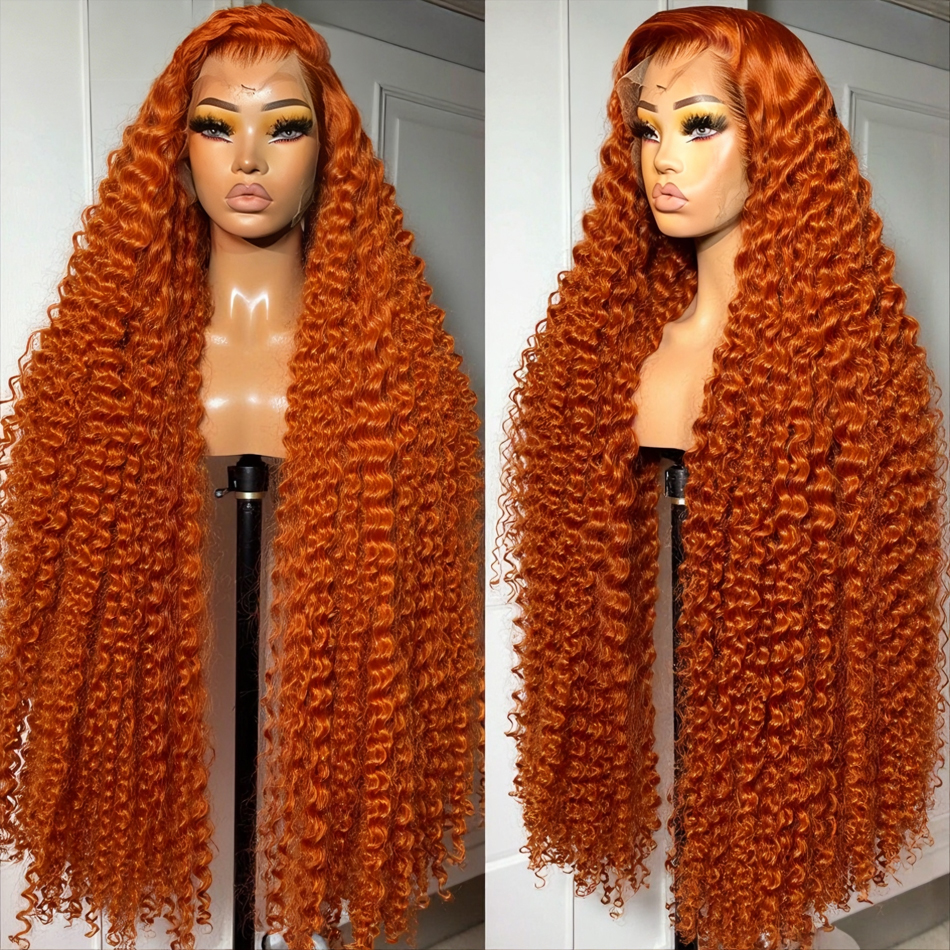 13x6 Ginger Orange Deep Wave L - Lace Front Wig ulasan dan harga