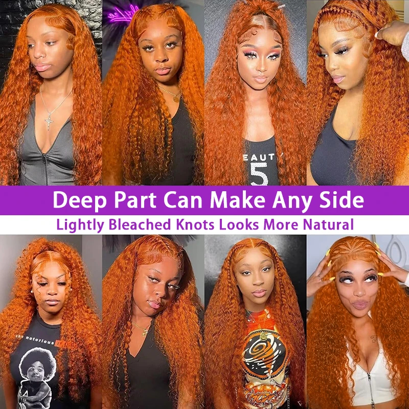 13x6 Ginger Orange Deep Wave L - Lace Front Wig ulasan dan harga