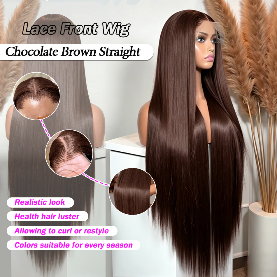 HD Chocolate Brown 13x4 Straig - Lace Front Wig ulasan dan harga
