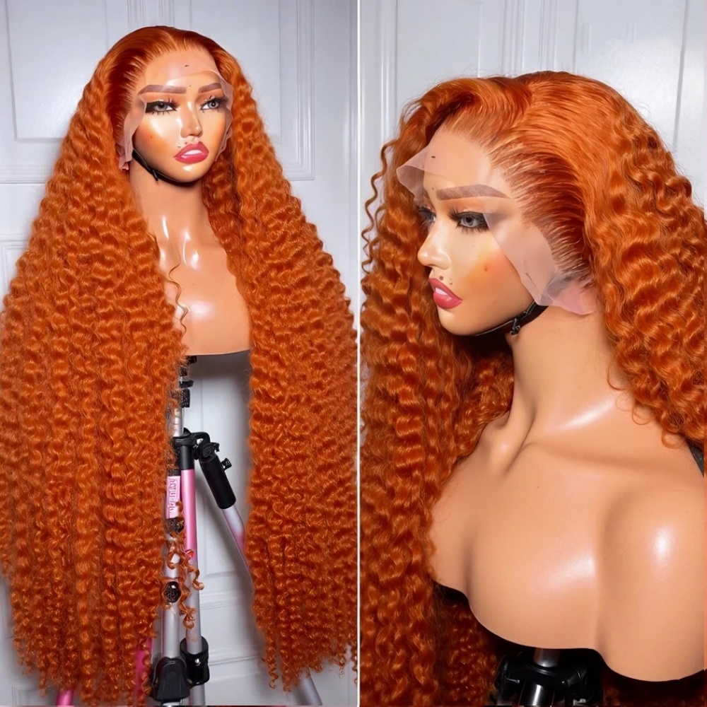 200% Density Ginger Orange Dee - Lace Front Wig ulasan dan harga