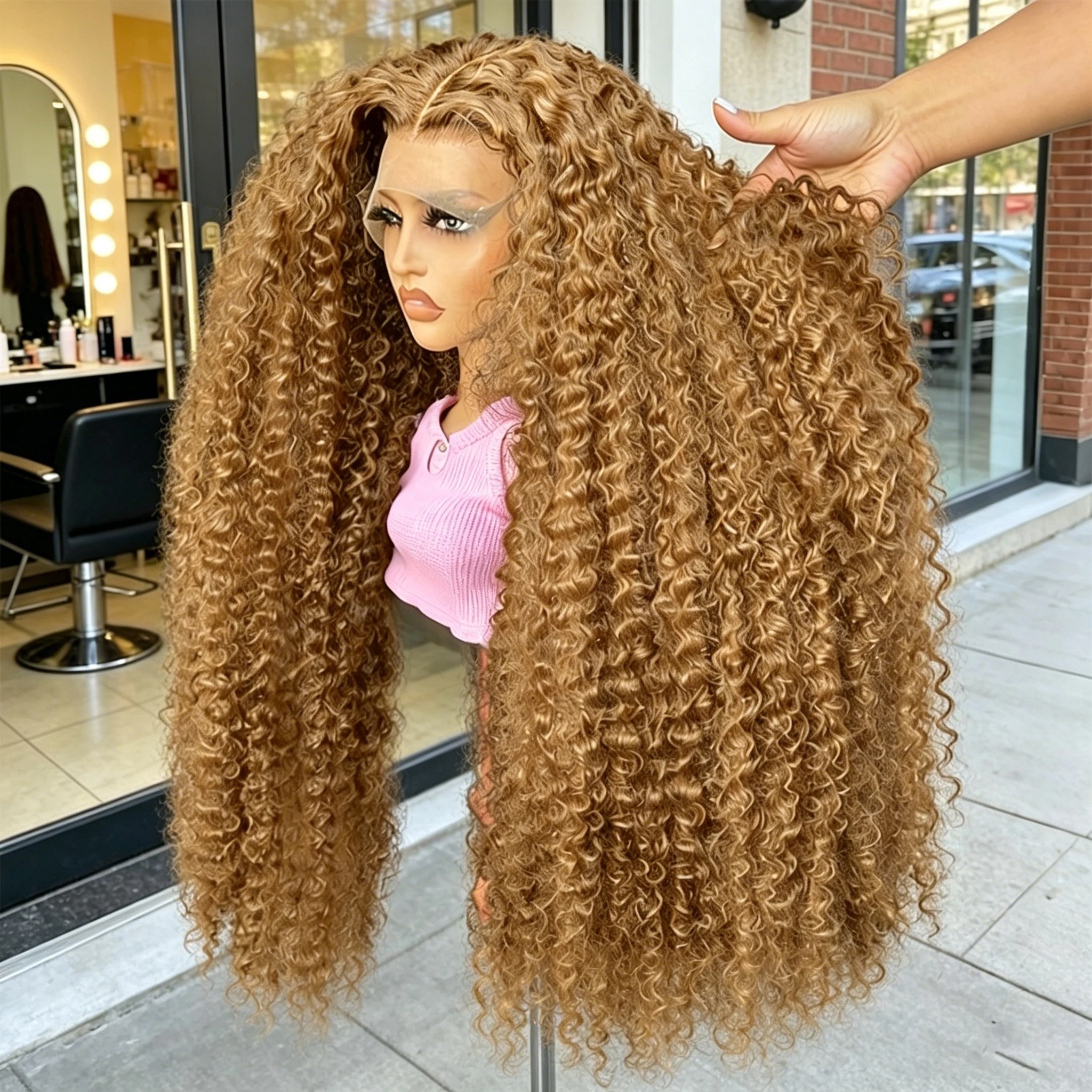 34 38Inch Honey Blonde Wig Hum - Lace Front Wig ulasan dan harga