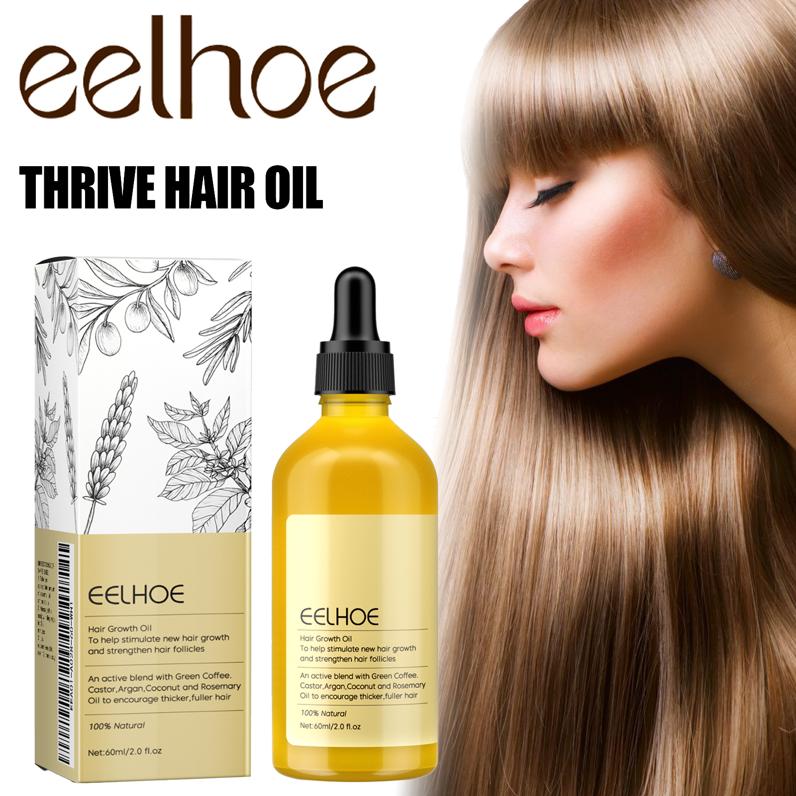 Rosemary Hair Growth Oil 60ml  - Hair Care For Hair Loss ulasan dan harga
