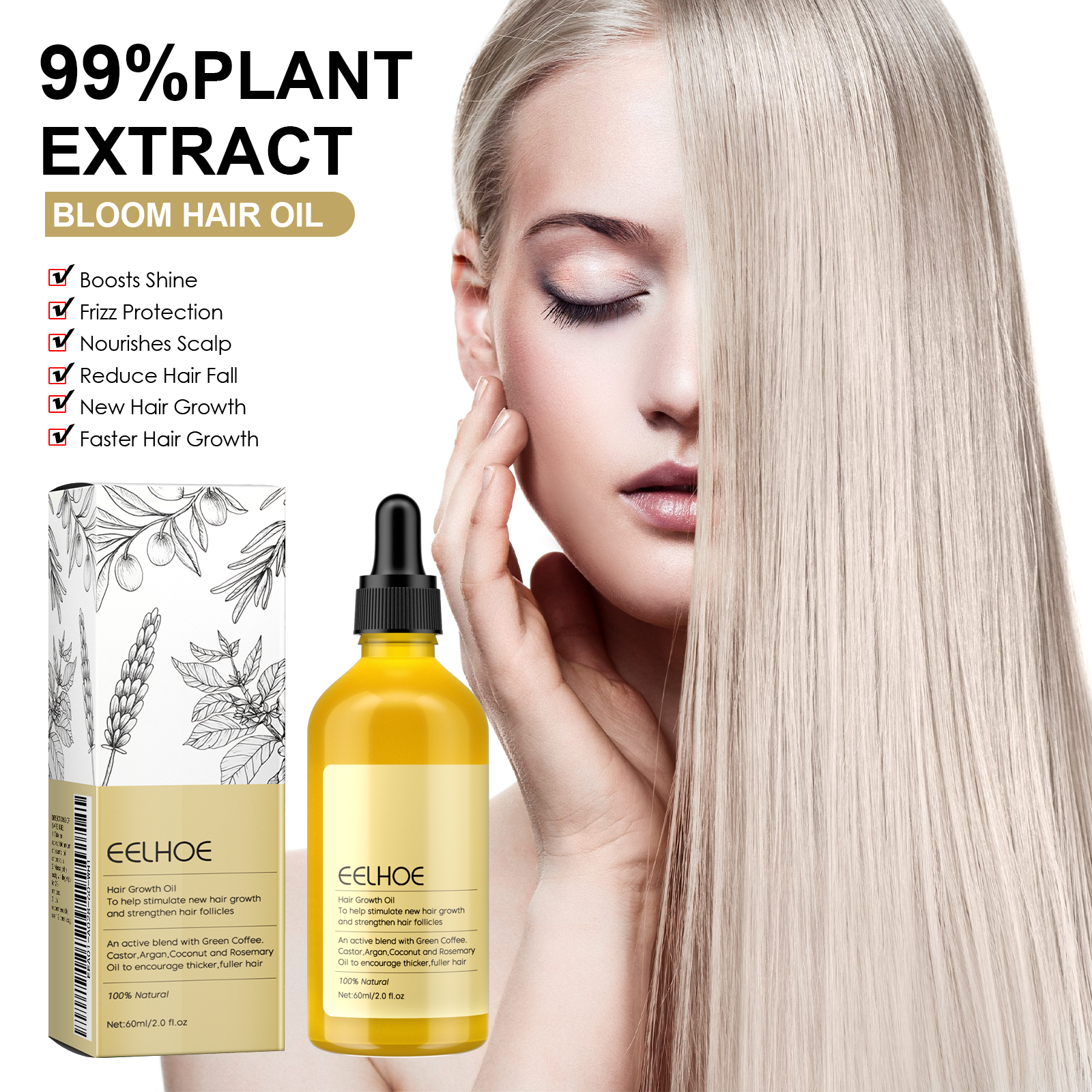 Rosemary Hair Growth Oil 60ml  - Hair Care For Hair Loss ulasan dan harga