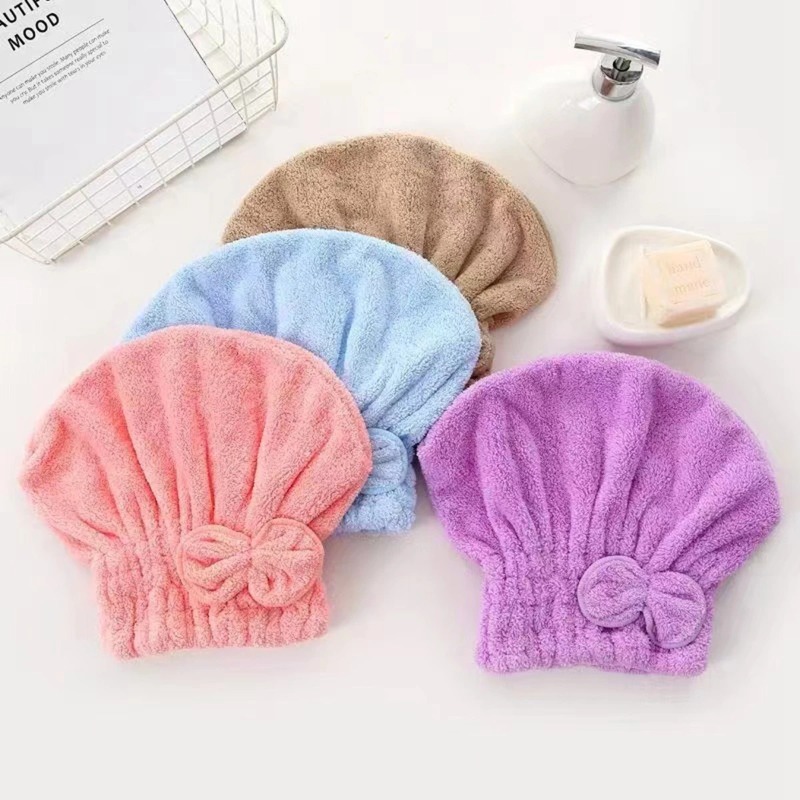 1Pc Microfiber Hair Turban wit - Hair Care For Curly Dry Hair ulasan dan harga