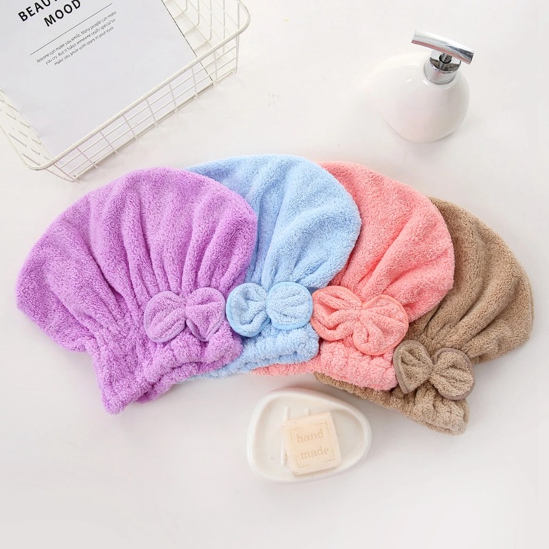 1Pc Microfiber Hair Turban wit - Hair Care For Curly Dry Hair ulasan dan harga